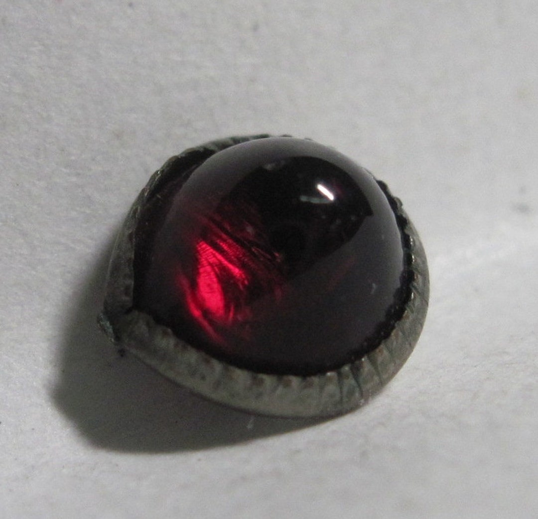 ANTIQUE BEAUTIFUL Gent's Waistcoat Tiny Ruby Red Dome Glass Button ...