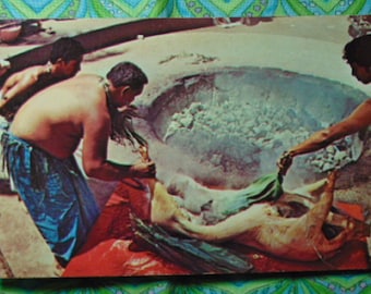 Vintage 60's/70's United Airlines..For the Luau the Pig is Cooked Honolulu Hawaii Post Card....1504...Historical Postcards,Travel Postcards