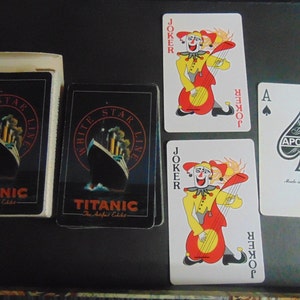 Vintage Apollo White Star Line TITANIC Bridge Size Playing Cards in Box..Used....Vintage Playing Cards,Scrapbooking,Card Making
