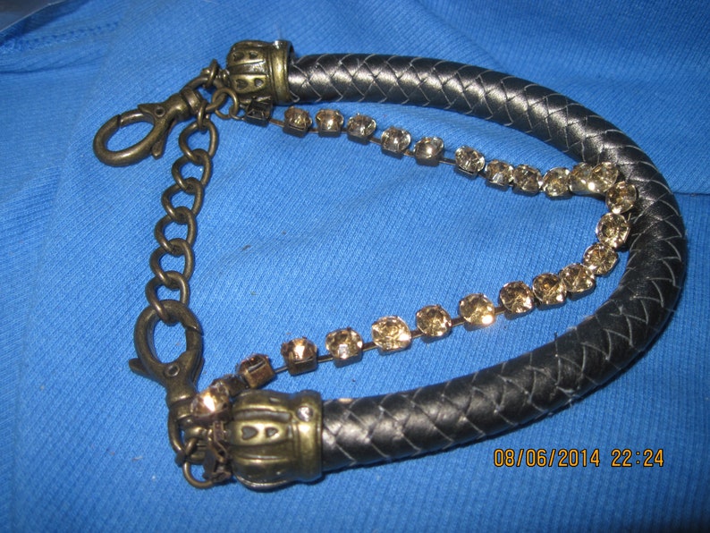 Vintage AWESOME Brass,Leather /& Rhinestone BIG and CHUNKY AnkletBoot CharmDecoration or Other..6920....EverydayBoot Wear