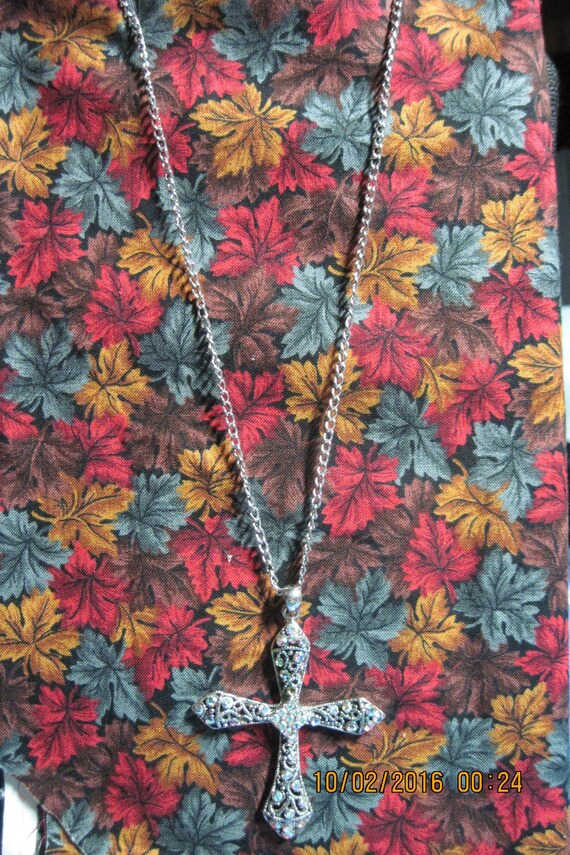 Vintage STUNNING PD Silver Chain W/ Silver Filigree W/ Pave 