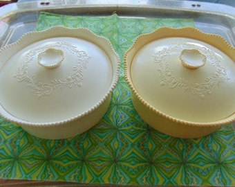 VINTAGE Avon &quot;Here&#39;s My Heart&quot; Beauty Dust Celluloid/Vintage Plastic Container w/ HandMade Pin Cushion..original design/idea(contents not-