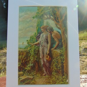 Antique BEAUTIFUL French 1918 &quot;Secret Meeting&quot; by Mastrojanni Postcard*used* 8F Paper Ephemera,Collect Postcards,Scrapbooking