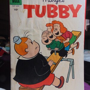 Vintage AWESOME 1958 #28 May- June Marge's TUBBY Comic Book,Teeter Totter Cover..Silver Age..Vintage Comic's,Vintage Cartons,Vintage Funnies