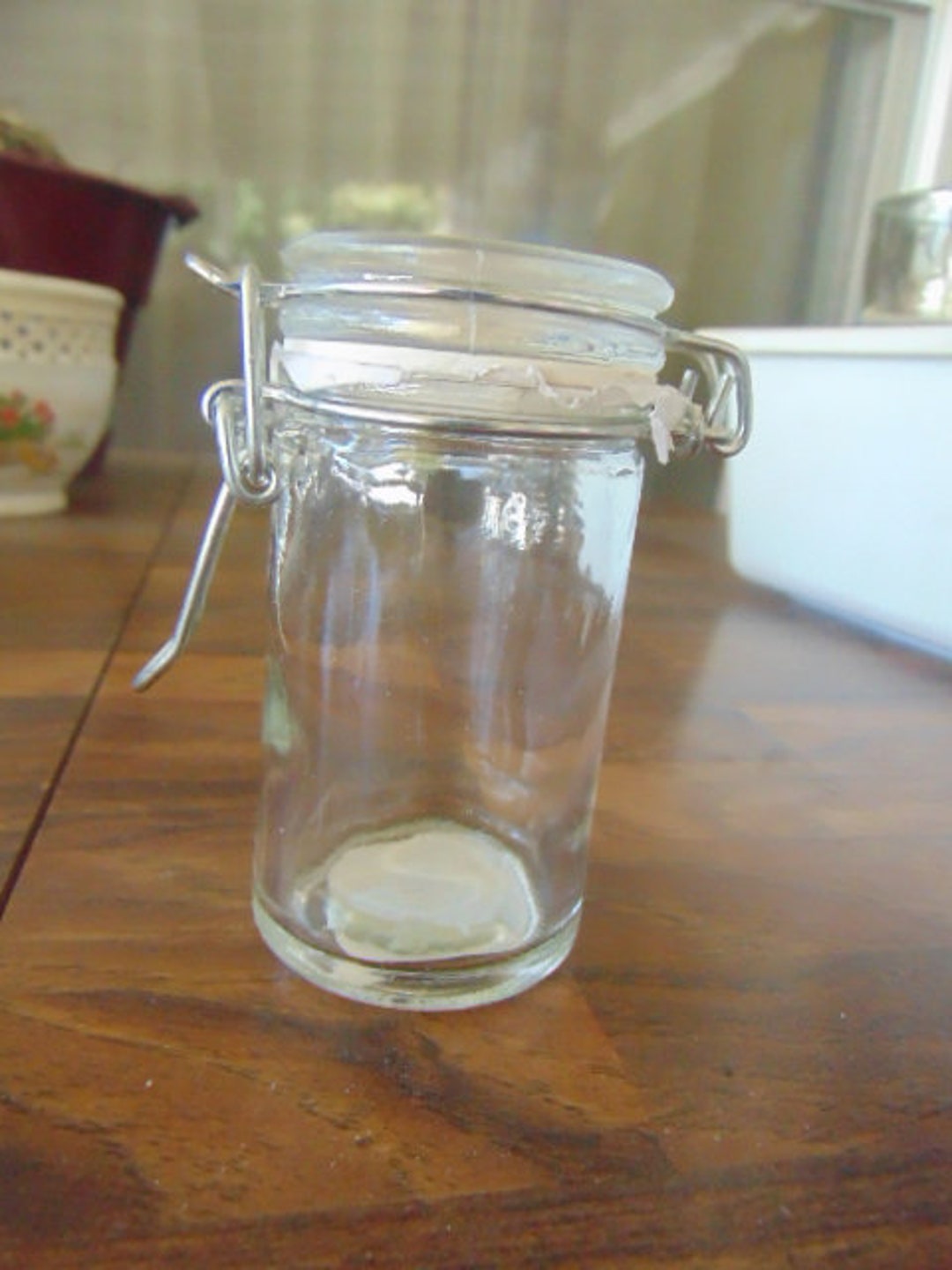 DIY Clear Glass Small Flip Top Lid Jar... Ready to Decorate,paint,use as Is,jar With Lid,spices