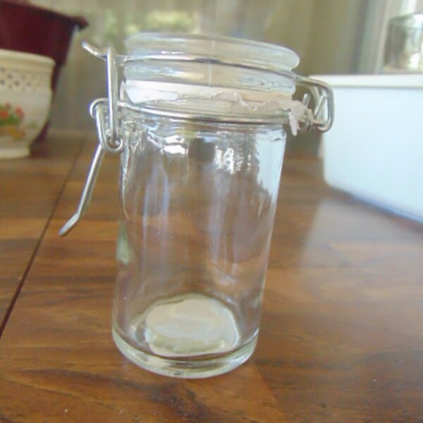 DIY Clear Glass Small Flip Top Lid Jar... Ready to Decorate,Paint,Use as Is,Jar with Lid,Spices,Decor,Beads