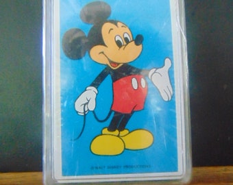 Vintage BEFORE 2000's Mickey Mouse Children's Full Standard Playing Cards Still SEALED in Plastic Box..Vintage Toys,Mickey Mouse Collector