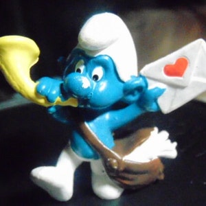 Vintage &#39;Special Delivery&#39; Postman Smurf..1978..Peyo...Hong Kong