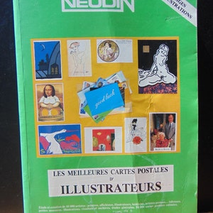 Vintage WONDERFUL 1991 Les Mielleures Cartes Postales= 'The Best Postcards from Illustrators' Paperback Book...Vintage Books,French Books