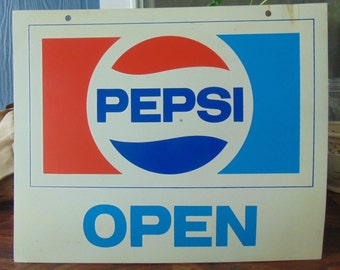Vintage BEAUTIFUL Original Pepsi OPEN CLOSED Plastic Sign