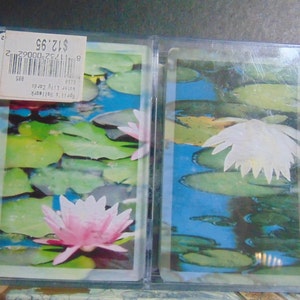 Vintage 60&#39;s/70&#39;s GEMACO Double Deck Waterliles Playing Cards in Box!.....Vintage Playing Cards,Scrapbooking,Card Making