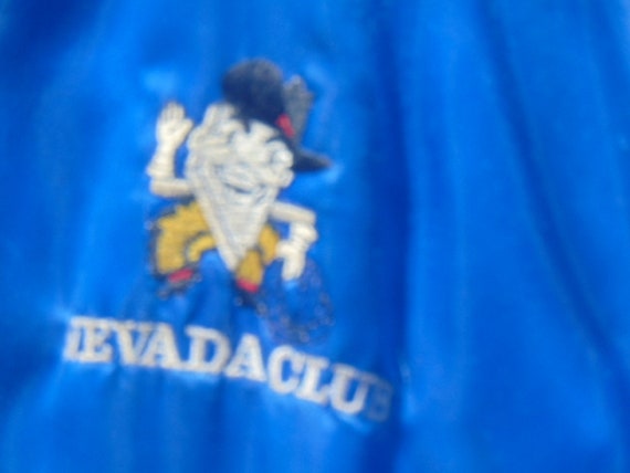 Vintage BEAUTIFUL Blue Satin NEVADA CLUB Casino B… - image 2