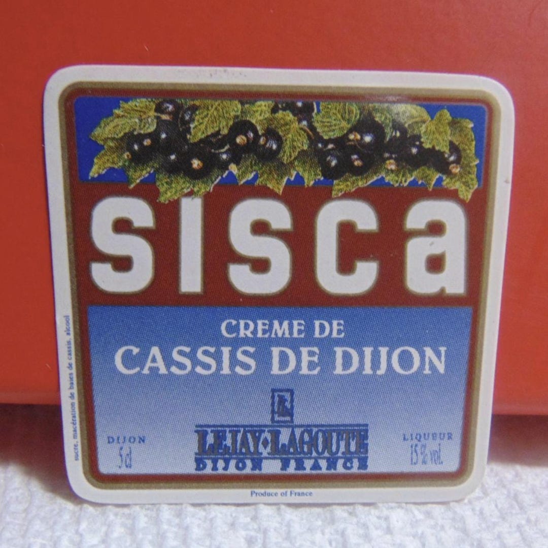 Vintage 1940's/50's French Sisca Crème De Cassis De Dijon Blackcurrant ...