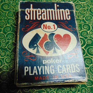 VINTAGE ExCellEnT Complete Set of Streamline No 1 Poker Playing Cards w/ Box....60&#39;s/70&#39;s..used