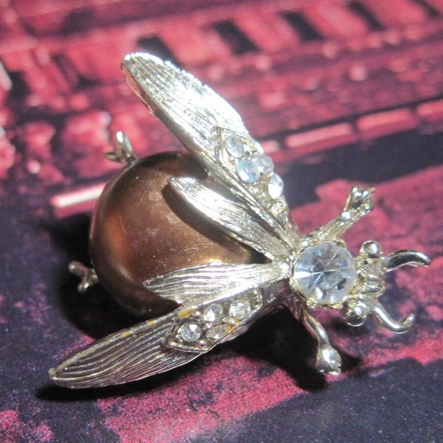 VINTAGE BEAUTIFUL 50's/60's Gold,rhinestone & Bronze Body