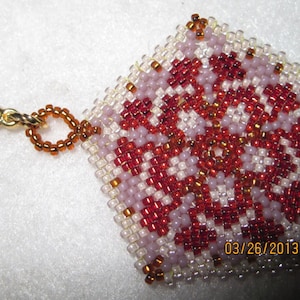 Peyote Stitched Snowflake Pentagon Zipper Pull or Pendant...1 of a kind...handmade...1396h...Christmas Gift,Stocking Stuffer,Christmas Deco