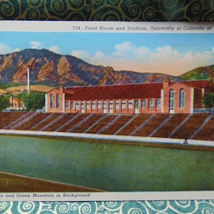 VINTAGE EXCELLENT 1953 Field House/Stadium Uni. of Colorado @ Bolder CO Postcard used 804 Paper Ephemera,Collecting Postcard,Scrapbook