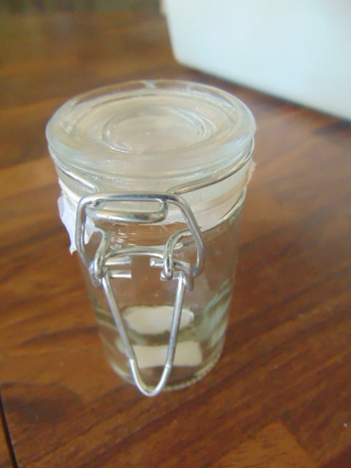 DIY Clear Glass Small Flip Top Lid Jar... Ready to Etsy