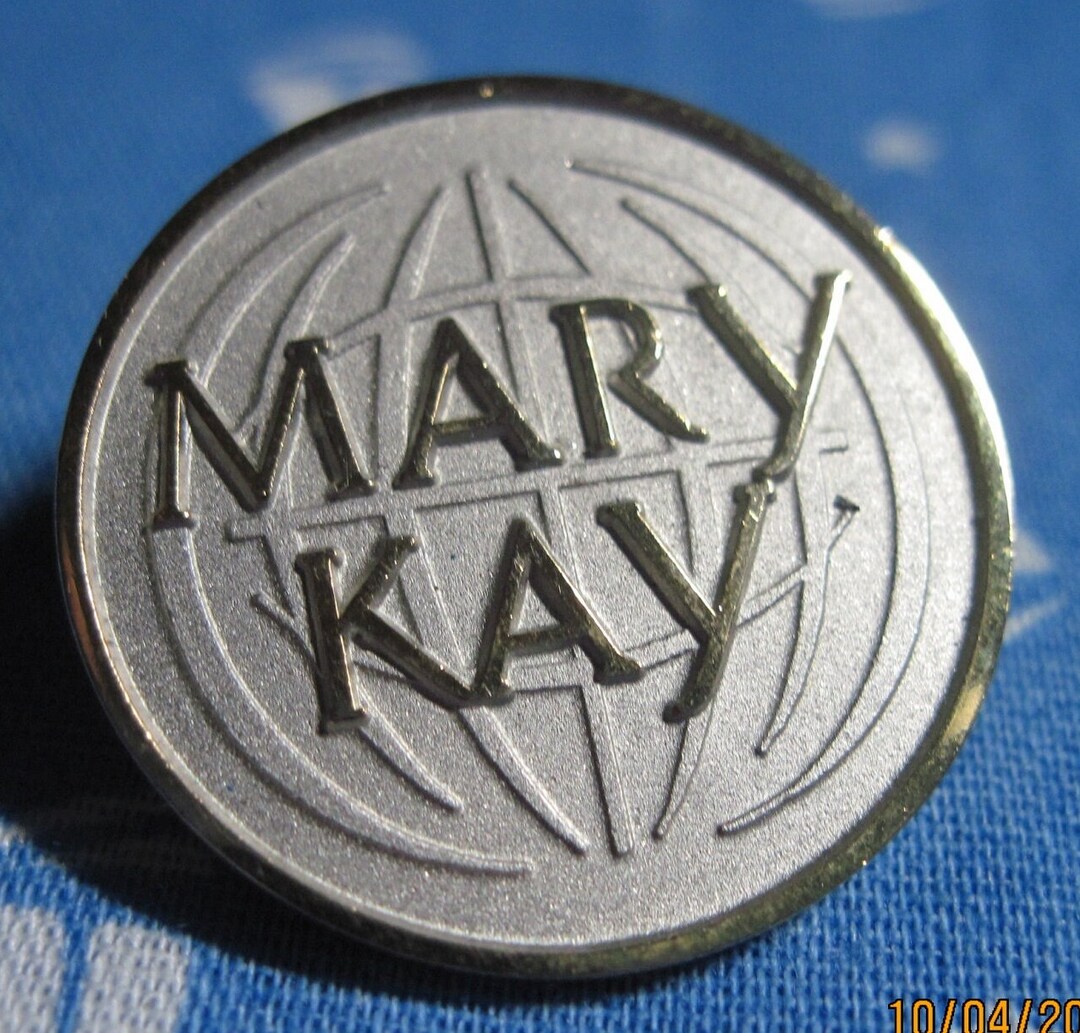Vintage BEAUTIFUL Gold & Silver MARY KAY Sales Rep Tac Pin....141a..top