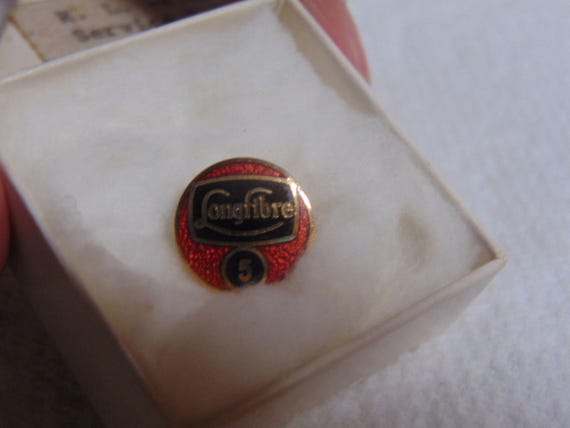 Vintage May 20th 1957 LongFibre (Longview Wa Fibre Co) Service 5yr Tac Pin..14Kt & Enamel.... (JP#8) View 4