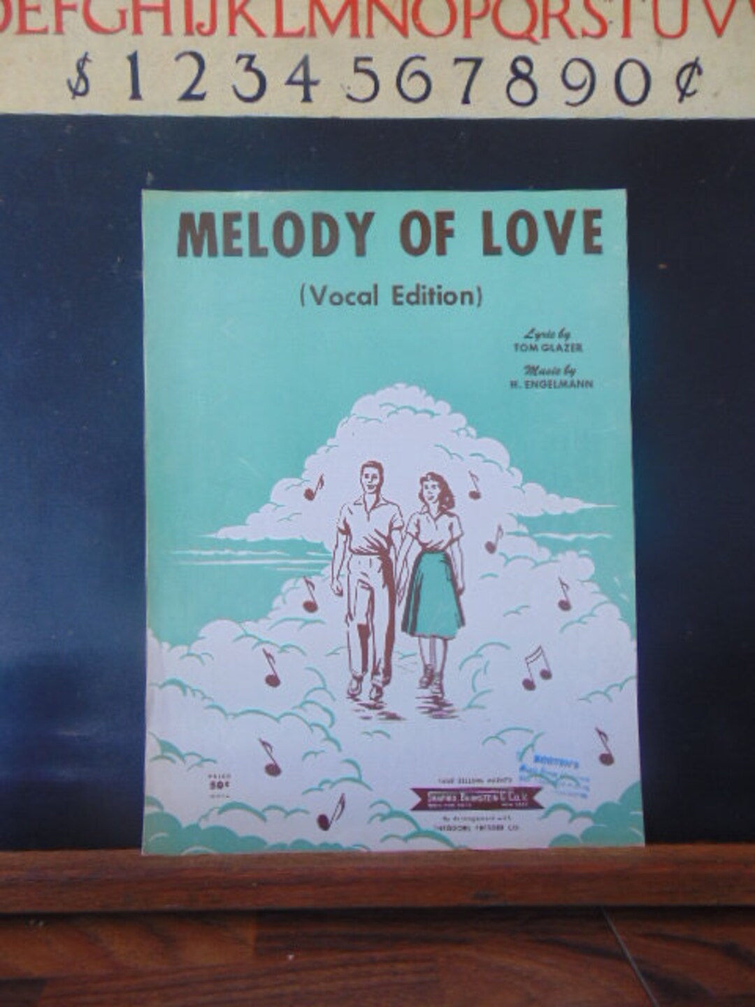 トップス sheet music graphics long cutsew Vintage BEAUTIFUL Graphics MELODY of LOVE Sheet Music for Piano