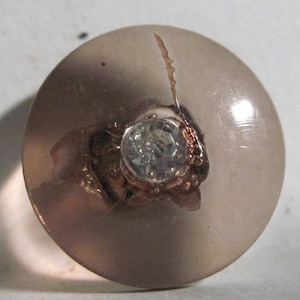 ANTIQUE EXCELLENT Superb 1920&#39;s Clear Smoky Celluloid w/ Inlaid &#39;Jewel&#39; Button ...#1399