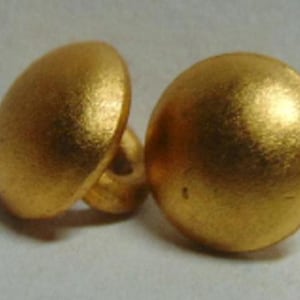 Antique WONDERFUL 1890&#39;s-1900&#39;s Set of 2 TEENY Tiny Brushed Gilt Gold Metal Buttons..#4485..