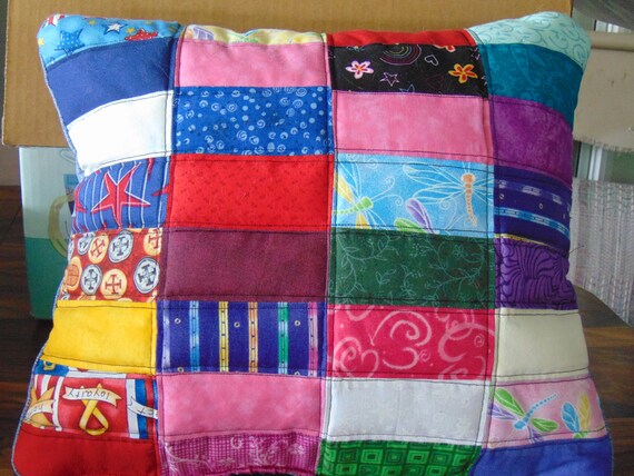 HandMade VINTAGE & NEW Upcycled Multi Color Rectangle Patchwork Pillow...Shabby Chic,Designer Style,Country Chic Style Pillow.....OOAK..
