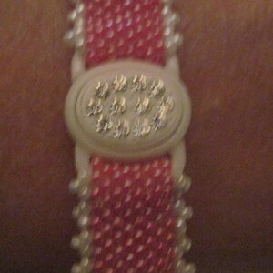 PRETTY Simple with Flair Peyote and Swarvoski 2 in 1 look Bracelet/Anklet..Cotton Candy and pearl White...OOAK..1427h