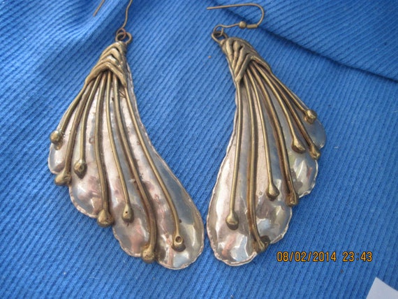 STUNNING Antique Gold & Silver ART NOUVEAU Wings P