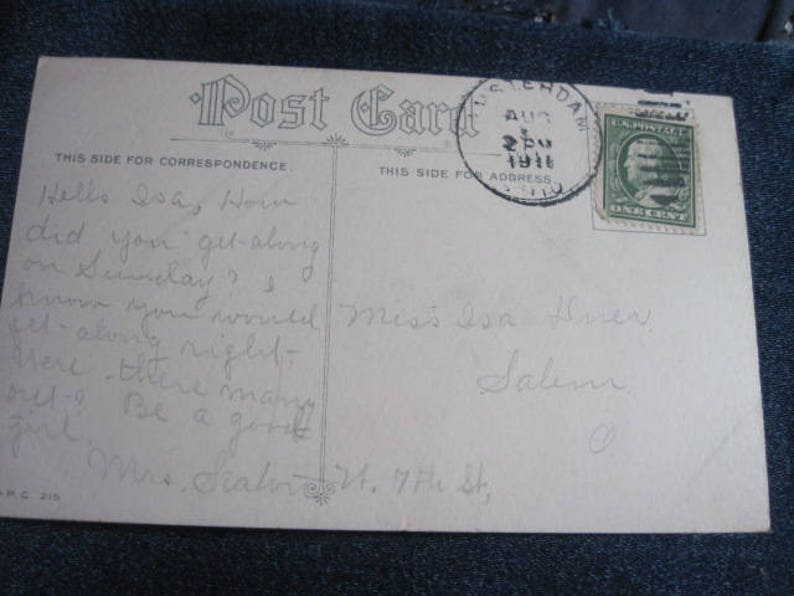 Postcard.....USED ...#45. Paper Ephemera,Collecting Postcard,Scrapbook ANTIQUE Excellent 1911 My Book Your Book..