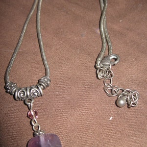 Vintage BEAUTIFUL Avon Antique Silver & Faceted Amethyst Pendant/ Necklace.......#505...Bridal Wear,Office or Play Wear,Evening Wear