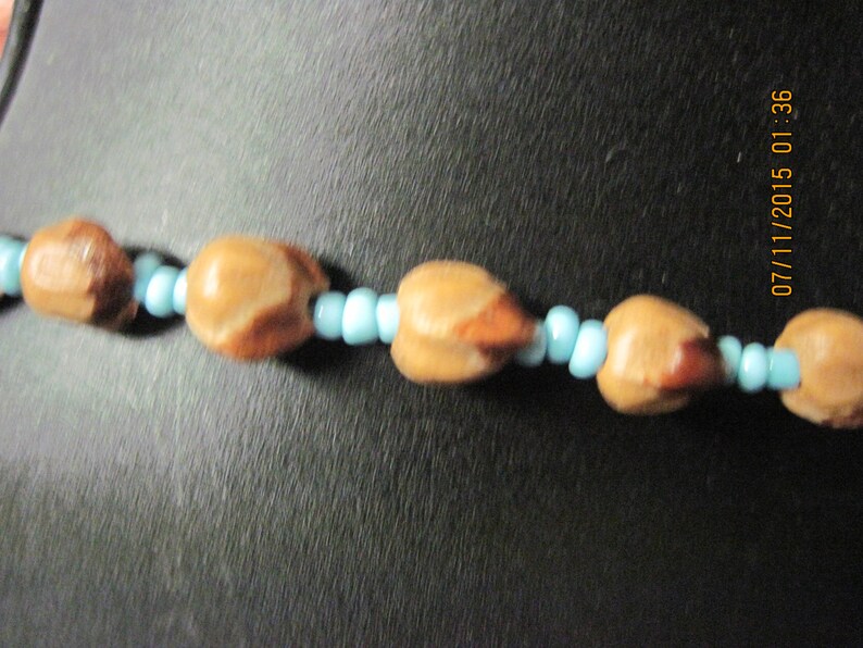 Antique BEAUTIFUL Long Turquoise Seed /& /'SEED/' Beads Dbl Strand w Fringe Dangle Necklace ...7935...ElegantWeddingEvening Wear