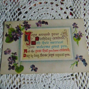 ANTIQUE Excellent 1911 Joys Around Your Birthday Postcard.....USED ...#97.. Paper Ephemera,Collecting Postcard,Scrapbook,Stamp Collector