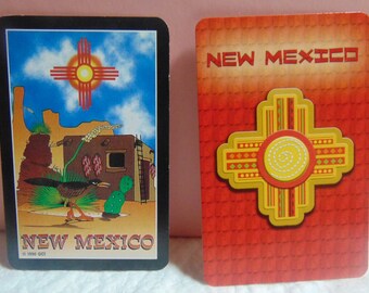 Vintage 80&#39;s/90&#39;s Fun Art 2 NEW MEXICO State Destination Single Playing Cards-Used..U Pick..9G..Vintage Playing Cards,Card Making,Collecting
