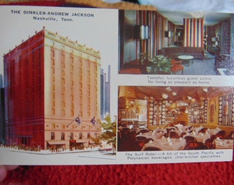 Vintage 40's/50's The Dinkler- Andrew Jackson Nashville, TN State Postcard..unused..Tennessee State..345.....Travel Postcards