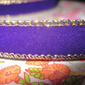 Kirkland Signature Wire Edged Ribbon..Purple & Gold...about 1/2&quot; wide..3 YDS for 5.00