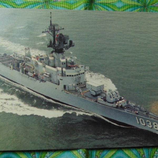 Vintage 60's/70's Beautiful RPPC Black & White USS McCloy FF-1038 Military Ship Post Card-unused-1577..Historical Postcards,Travel Postcards