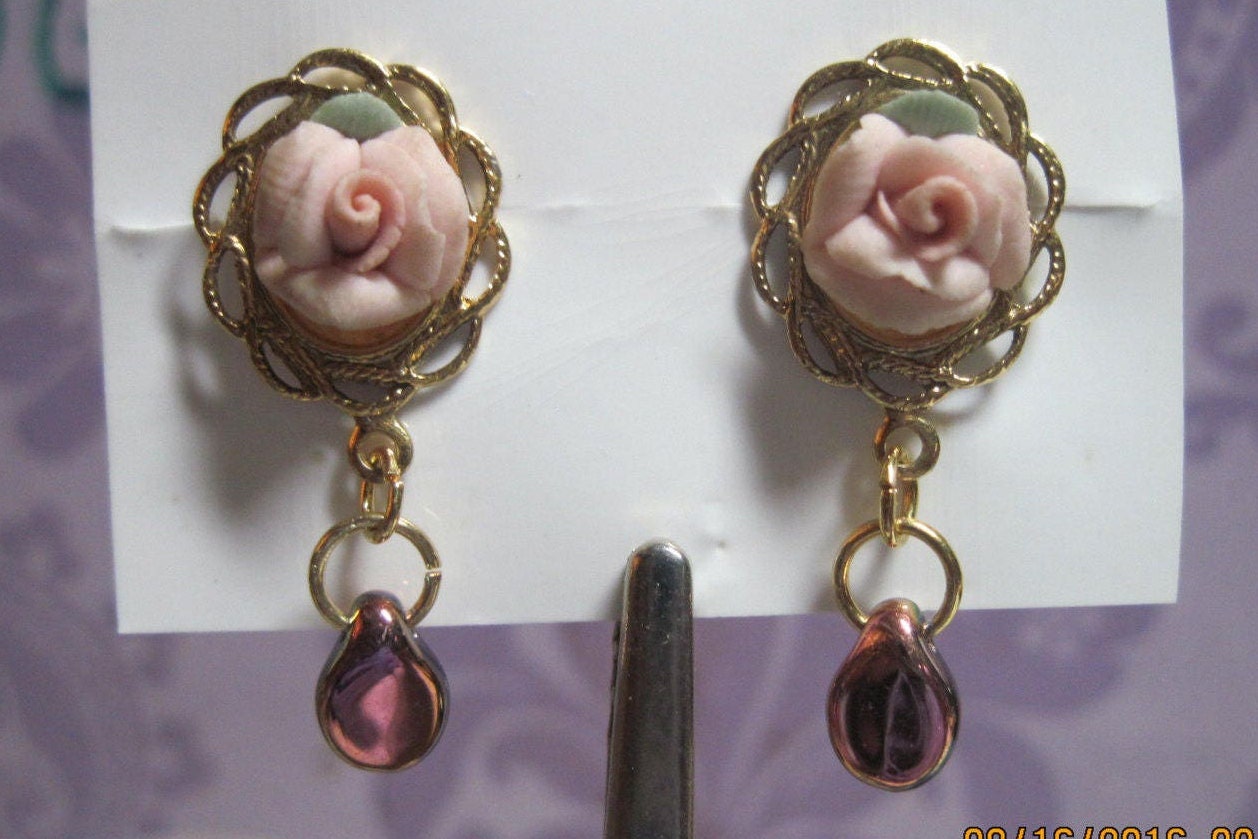 特注　鼈甲を使ったイタリアチョコカメオのイヤリング 特注 鼈甲を使ったイタリアチョコカメオのイヤリング