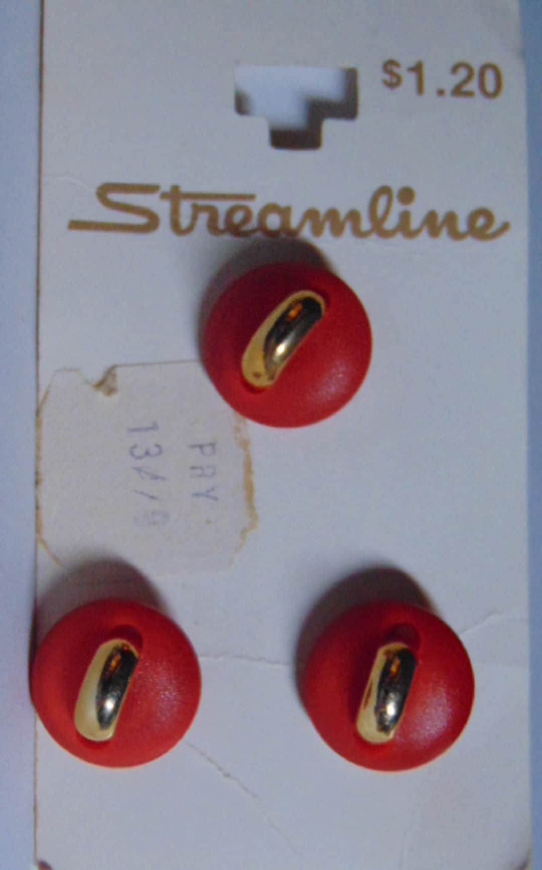 Stream Line Gold Buttons VINTAGE BEAUTIFUL 60's/70's Set of 3 Streamline Card W/art Deco Red ...