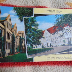 Vintage Excellent 1940&#39;s College of Wooster Wooster OH State Postcard..unused..#285..Paper Ephemera,Collecting Postcard,Scrapbook