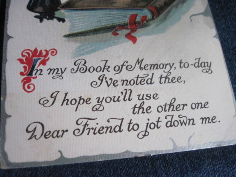 Postcard.....USED ...#45. Paper Ephemera,Collecting Postcard,Scrapbook ANTIQUE Excellent 1911 My Book Your Book..