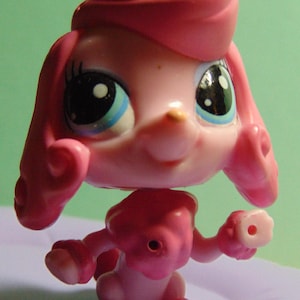 VINTAGE 200? Hasbro &#39;LPS&#39; Littlest Pet Shop Figurine Pink Poodle Glitzy Bobble Head Like Toy #15b...Pretend Play,Action Toys,Collectible