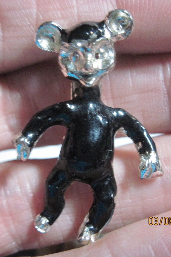 Vintage TOO CUTE Figural Realistic Silver & Black 