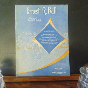 Vintage Ernest R Ball Collection of Beautiful Ballads Words & Music Piano Paper Book..#14...Piano Books,Vintage Paper,Music Collecting
