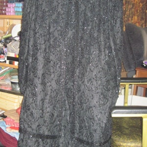 Vintage Woman&#39;s GORGEOUS STUNNING CARINA 4X Black Lace & Beaded Sleeveless Dress and Matching Jacket/Coat ...JMFCL11...