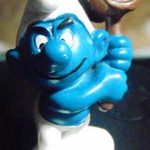 Vintage Smurf w/ Mallet...1973...Peyo..Honk Kong...Gift for Man,Gift for Dad,Gift for Professional,Smurf Collectibles