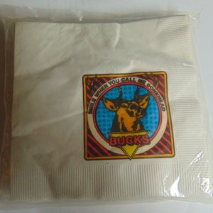 Vintage 1990&#39;s &quot;Smile When You Call Me Bonehead&quot; BUCK Cigarettes Advertising Party Napkins..set of at least 15..Man Cave,Man Party