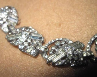 Antique BEAUTIFUL Gorgeous Edwardian Style Crystal/Rhinestone Bracelet ...3146...Wedding,Theater or Stage,Cos Play,Evening Jewelry,Holiday's