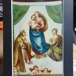 Antique BEAUTIFUL French 1900&#39;s The Sistine Madonna Postcard..Unused-81F Paper Ephemera,Collecting Postcard